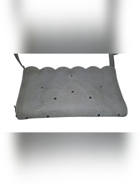 Jessica Simpson Scalloped Laser-Cut Crossbody in Light Gray